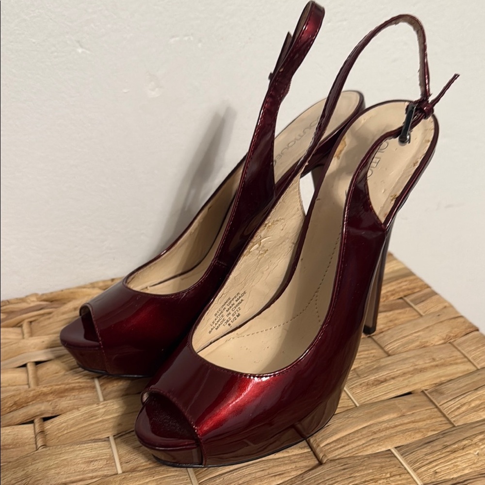 Boutique 9 Red Slingback Heels with Peep-Toe and Stiletto - Picture 8 of 8